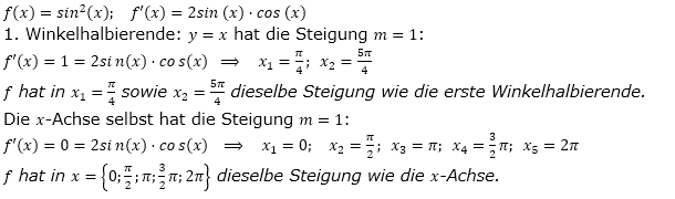 Ableitung der trigonometrischen Funktionen Lösungen zum Aufgabensatz 3 Blatt 2/2 Fortgeschritten Bild 1/© by www.fit-in-mathe-online.de