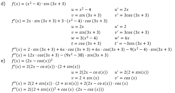 Ableitung der trigonometrischen Funktionen Lösungen zum Aufgabensatz 3 Blatt 3/1 Expert Bild 2/© by www.fit-in-mathe-online.de