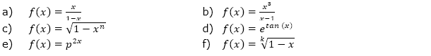 Bilde die 1. und 2. Ableitung der gegebenen Funktionsgleichungen und vereinfache so weit wie möglich. (Grafik A320201 im Aufgabensatz 2 Blatt 3/2 Expert Ableitungen vermischte Aufgaben /© by www.fit-in-mathe-online.de)