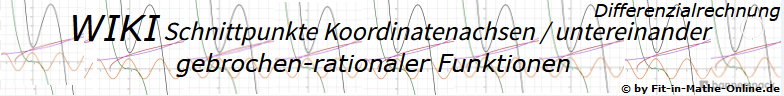 WIKI zu Schnittpunkten Koordinatenachsen und untereinander gebrochen-rationalen Funktionen / © by Fit-in-Mathe-Online.de