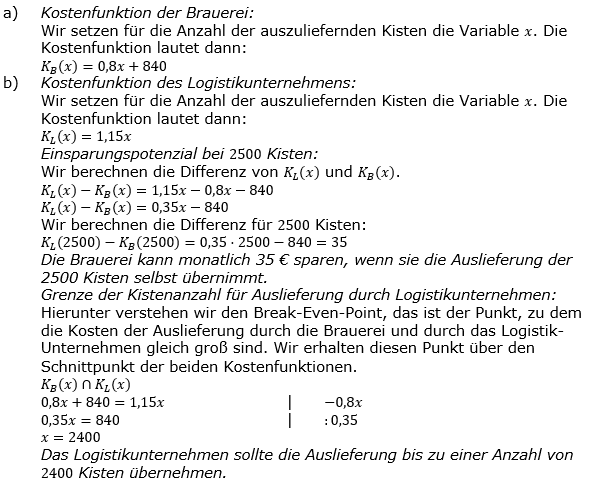 Lineare Funktionen der Funktionsklassen. Lösungen zum Aufgabensatz 3 Blatt 3/1 Expert Bild1 /© by www.fit-in-mathe-online.de)