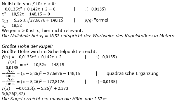 Quadratische Funktionen der Funktionsklassen. Lösungen zum Aufgabensatz 09 Blatt 3/1 Expert Bild 1 /© by www.fit-in-mathe-online.de