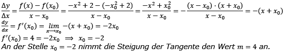 Vom Differenzenquotienten zur Ableitung Lösungen zum Aufgabensatz 11 Blatt 1/3 Grundlagen Bild 1/© by www.fit-in-mathe-online.de