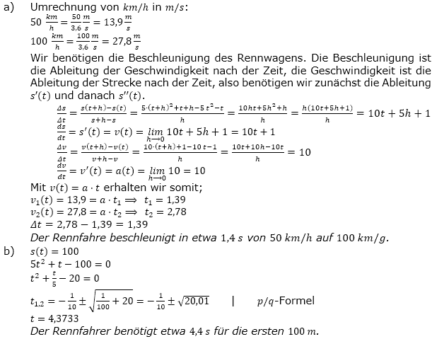 Vom Differenzenquotienten zur Ableitung Lösungen zum Aufgabensatz 5 Blatt 3/2 Expert Bild 1/© by www.fit-in-mathe-online.de