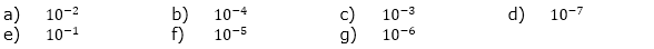 Gib die nachfolgenden Zehnerpotenzen als ausgeschriebene Zahlen an. (Aufgabensatz 3 Blatt 1 der Grundlagen zu Zehnerpotenzen/© by www.fit-in-mathe-online.de).
