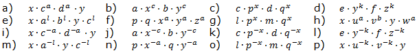 Vereinfache den Term. Wende das 4. Potenzgesetz an. (Aufgabensatz 11 Blatt 1/1 Grundlagen zu Potenzen mit gleichem Exponenten/© by www.fit-in-mathe-online.de)