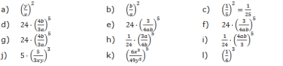Lösungen zum Aufgabensatz 4 Blatt 2/2 Fortgeschritten zu Potenzen mit gleichem Exponenten/© by www.fit-in-mathe-online.de