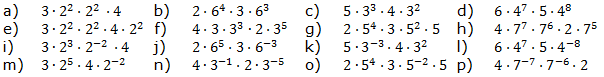 Vereinfache den Term, wende das 1.Potenzgesetz an. (Aufgabensatz 5 Blatt 1 der Grundlagen zu Potenzen mit gleicher Basis/© by www.fit-in-mathe-online.de)