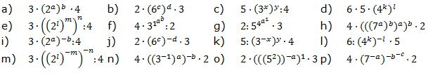 Vereinfache den Term, wende das 3. Potenzgesetz an. (Aufgabensatz 9 Blatt 3 der Grundlagen zu Potenzen mit gleicher Basis/© by www.fit-in-mathe-online.de)