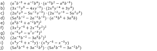 Multipliziere aus und vereinfache. (Aufgabensatz 2 Blatt 2/3 Fortgeschritten zu Potenzen mit gleicher Basis/© by www.fit-in-mathe-online.de)
