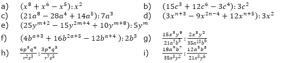 Führe die Division aus und vereinfache soweit wie möglich. (Aufgabensatz 7 Blatt 2/3 Fortgeschritten zu Potenzen mit gleicher Basis/© by www.fit-in-mathe-online.de)