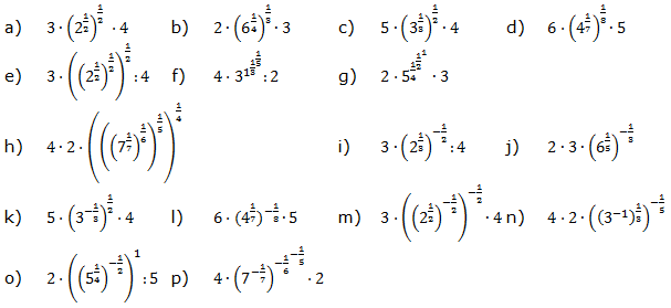 Vereinfache den Term. Wende das 3.Potenzgesetz an. (Aufgabensatz 5 Blatt 1/3 Grundlagen zu Potenzen mit rationalem Exponenten/© by www.fit-in-mathe-online.de)