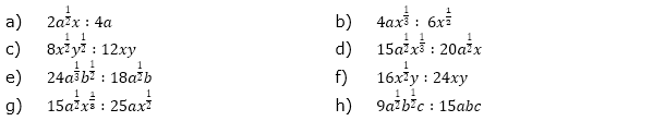 Vereinfache und schreibe das Ergebis als Bruch. (Aufgabensatz 4 Blatt 2/1 Fortgeschritten zu Potenzen mit rationalem Exponenten/© by www.fit-in-mathe-online.de)