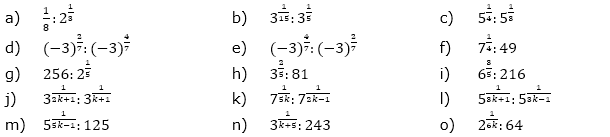 Vereinfache. (Aufgabensatz 1 Blatt 2/4 Fortgeschritten zu Potenzen mit rationalem Exponenten/© by www.fit-in-mathe-online.de)