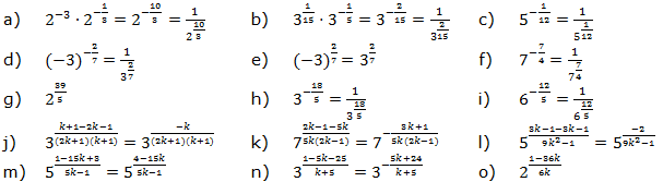 Lösungen zum Aufgabensatz 1 Blatt 2/4 Fortgeschritten zu Potenzen mit rationalem Exponenten/© by www.fit-in-mathe-online.de