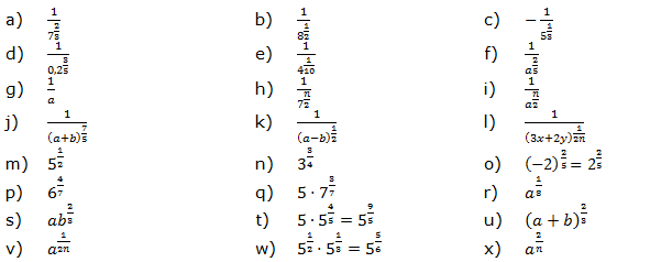 Lösungen zum Aufgabensatz 2 Blatt 2/4 Fortgeschritten zu Potenzen mit rationalem Exponenten/© by www.fit-in-mathe-online.de