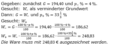 Prozentrechnung Prozentwert Lösungen zum Aufgabensatz 6 Blatt 2/3 Fortgeschritten Bild 1/© by www.fit-in-mathe-online.de