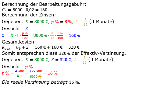 Zinsrechnung vermischte Aufgaben Lösungen zum Aufgabensatz 14 Blatt 01 Bild A0114L01/© by www.fit-in-mathe-online.de