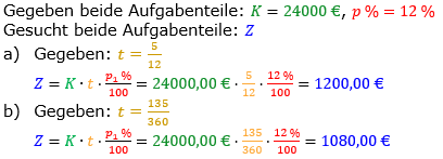 Zinsrechnung vermischte Aufgaben Lösungen zum Aufgabensatz 14 Blatt 03 Bild A0314L01/© by www.fit-in-mathe-online.de