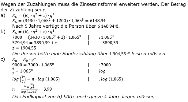 Zinseszinses Kapitalentwicklung Lösungen zum Aufgabensatz 3 Blatt 2/1 Fortgeschritten Bild 1/© by www.fit-in-mathe-online.de