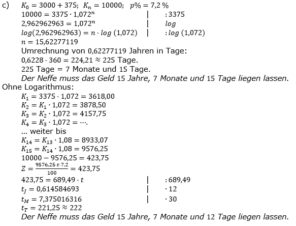 Zinseszinses Prüfungsaufgaben Lösungen zum Aufgabensatz 7 Blatt 1 A01 - A08 Bild 2/© by www.fit-in-mathe-online.de