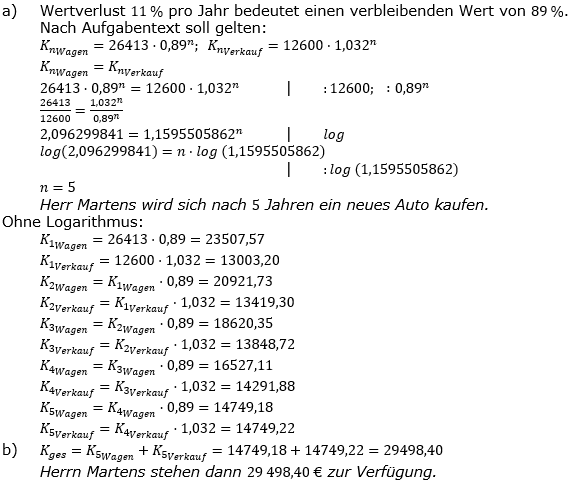 Zinseszinses Prüfungsaufgaben Lösungen zum Aufgabensatz 25 Blatt 4 A25 - A32 Bild 1/© by www.fit-in-mathe-online.de