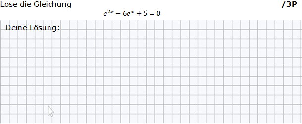 Löse die Gleichung. (Grafik g8k11/W11A0201 im Aufgabensatz 2 Wochenblatt 11 Kursstufe 1 Prüfungsvorbereitung Abitur) /© by www.fit-in-mathe-online.de)