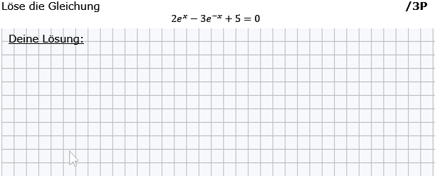 Löse die Gleichung. (Grafik g8k11/W26A0201 im Aufgabensatz 2 Wochenblatt 26 Kursstufe 1 Prüfungsvorbereitung Abitur/© by www.fit-in-mathe-online.de)