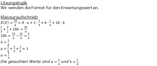 Stochastik Erwartungswert Lösungen zum Aufgabensatz 4 Blatt 1/1 Grundlagen (Graphik A1104L01)/© by www.fit-in-mathe-online.de