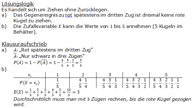 Stochastik Erwartungswert Lösungen zum Aufgabensatz 5 Blatt 1/1 Grundlagen (Graphik A1105L01)/© by www.fit-in-mathe-online.de