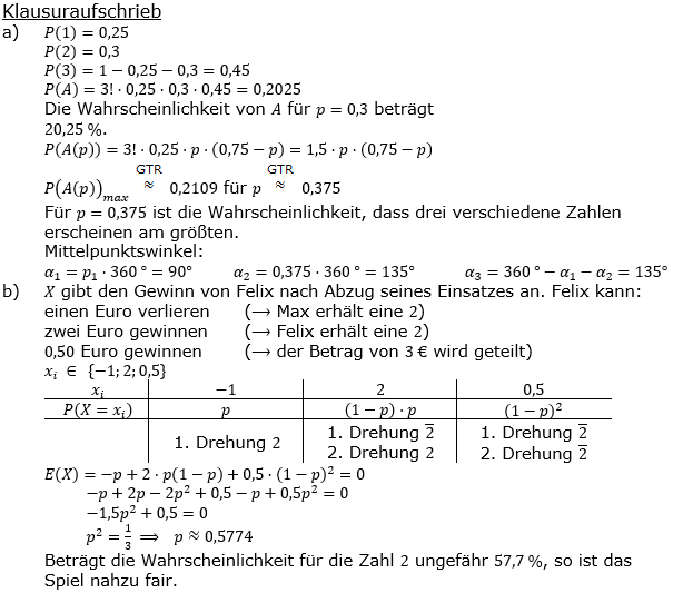 Stochastik Erwartungswert Lösungen zum Aufgabensatz 4 Blatt 2/1 Fortgeschritten Bild 2 (Graphik A2104L02)/© by www.fit-in-mathe-online.de