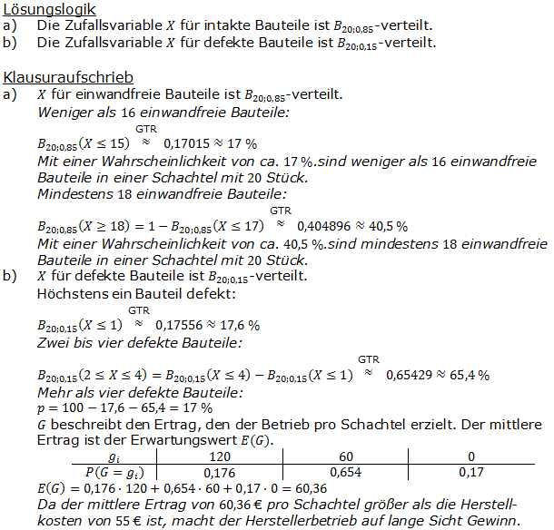 Stochastik Erwartungswert Lösungen zum Aufgabensatz 5 Blatt 2/1 Fortgeschritten Bild 1 (Graphik A2105L01)/© by www.fit-in-mathe-online.de