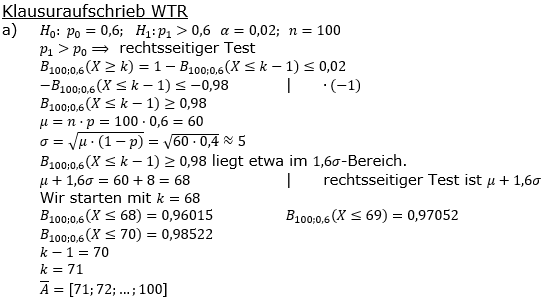 Stochastik Signifikanztest Lösungen zum Aufgabensatz 1 Blatt 1/1 Grundlagen Bild 3 (Graphik A1101L03)/© by www.fit-in-mathe-online.de
