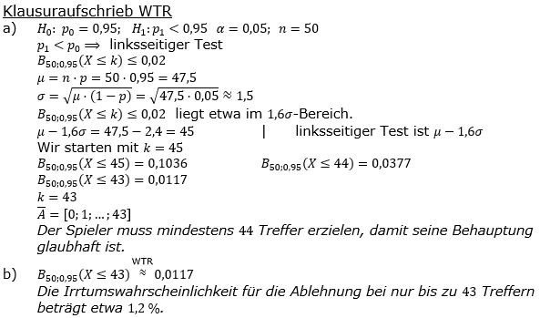 Stochastik Signifikanztest Lösungen zum Aufgabensatz 1 Blatt 1/1 Grundlagen Bild 3 (Graphik A1102L03)/© by www.fit-in-mathe-online.de