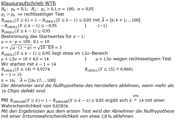 Stochastik Signifikanztest Lösungen zum Aufgabensatz 5 Blatt 2/1 Fortgeschritten Bild 3 (Graphik A2105L03)/© by www.fit-in-mathe-online.de