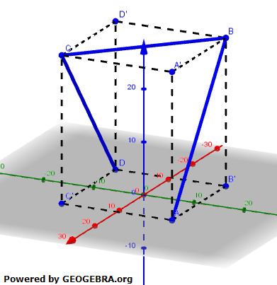  Das Saarpolygon kann in einem Koordinatensystem modellhaft durch den Streckenzug dargestellt werden, der aus den drei Strecken AB, BC und CD (Grafik A020102 im Aufgabensatz 1 Blatt 02 Analytische Geometrie - Training) /© by www.fit-in-mathe-online.de)