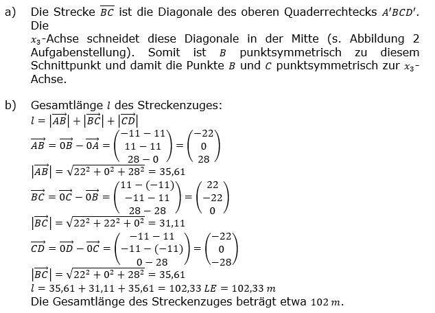 Vektorgeometrie Vermischte Aufgaben - Training Lösungen zum Aufgabensatz 01 Blatt 02 Bild A0201L05/© by www.fit-in-mathe-online.de